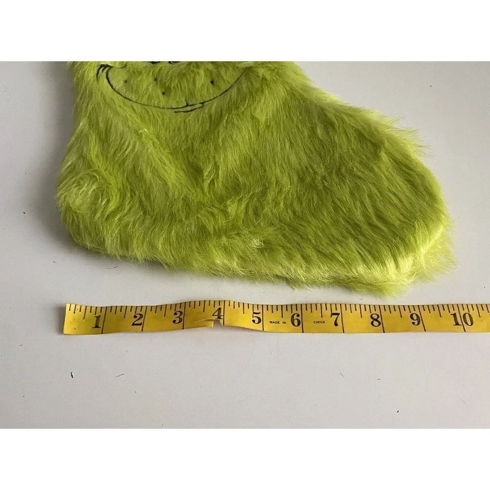 HOW THE‎ GRINCH STOLE CHRISTMAS Green Fur Fuzzy Stocking NEW